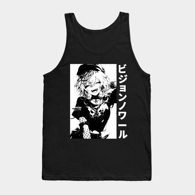 Goth Japanese Anime Manga Girl Grunge Streetwear EGirl Aesthetic Tank Top by Neon Bang Bang